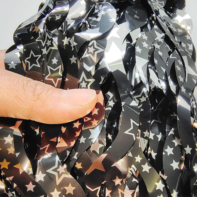 Дождик для фотозоны волнистый с принтом звезд 2 м на 1 м черный Киев - изображение 3