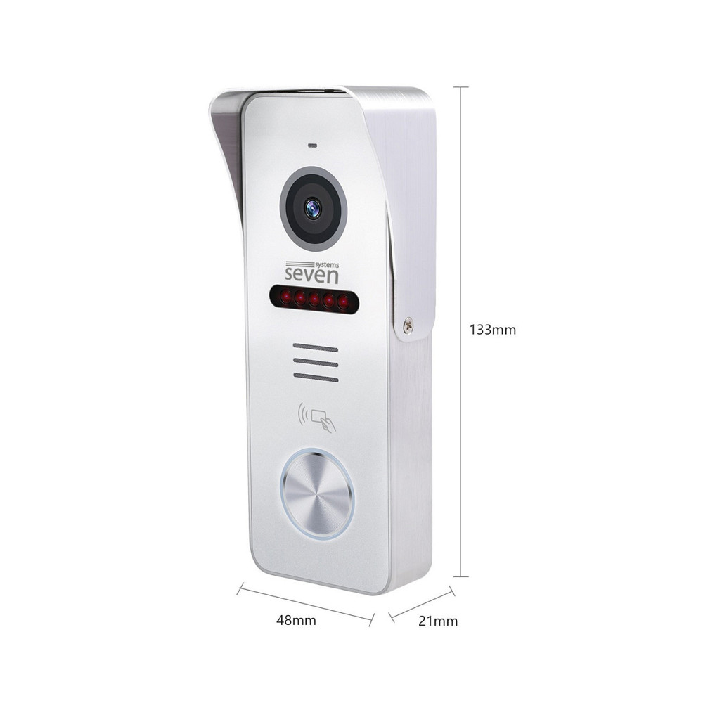 Виклична панель домофону з вбудованим зчитувачем карток EM-Marin SEVEN CP-7502F RFID white Київ - фото 15