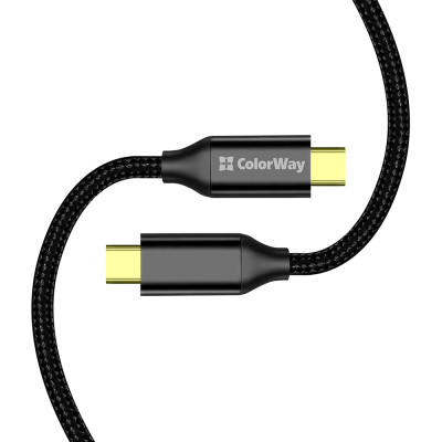 Дата кабель USB-C to USB-C 1.0m USB3.2 (20Gbps 4K PD100W) Gen2 5А black ColorWay (CW-CBPDCC062-BK) Вінниця - фото 9