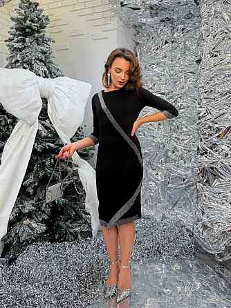 Жіноча святкова вечірня мініплаття з блискучим оздобленням 50-52 Одеса