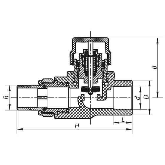 Кран термостатичний прямий PPR 20x1/2 Koer K0151.PRO (KP0192) Київ