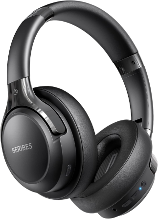 Беспроводные наушники BERIBES Bluetooth 6.0, 65 часов работы, 6 режимов эквалайзера, Hi-Fi стерео, микрофон, черные Киев