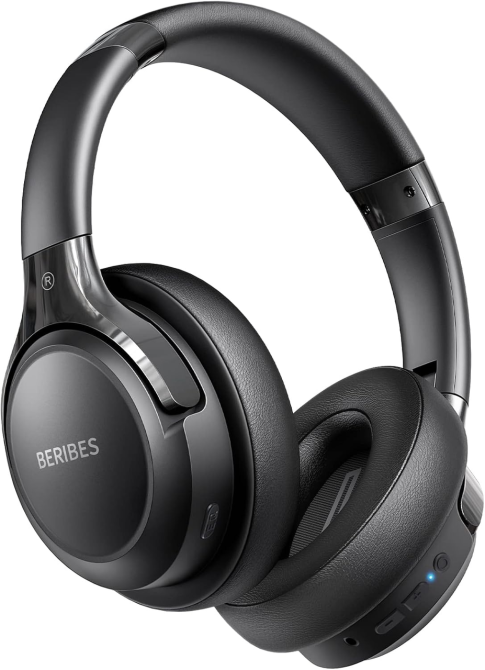 Беспроводные наушники BERIBES Bluetooth 6.0, 65 часов работы, 6 режимов эквалайзера, Hi-Fi стерео, микрофон, черные Киев - изображение 2