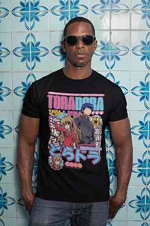 Футболка для хлопчика з аніме принтом Торадора Аніме Таіга Рйууджі оверсайз (зріст від 165 до 180) Чорний AnimeJ0143m Дніпро