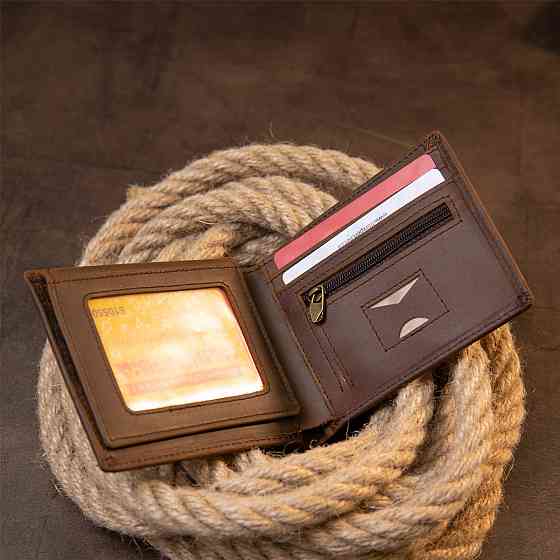 Портмоне унисекс матовое Темно-коричневое (Vintage) Киев