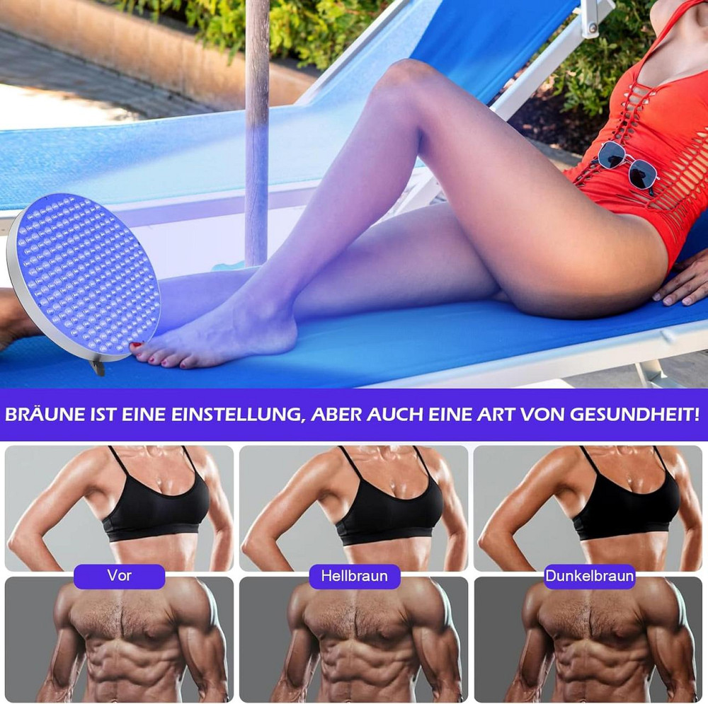 Лампа для загара 250LED 460nm круглая серебристая портативная для лица и тела складная подставка крючки Киев - изображение 5