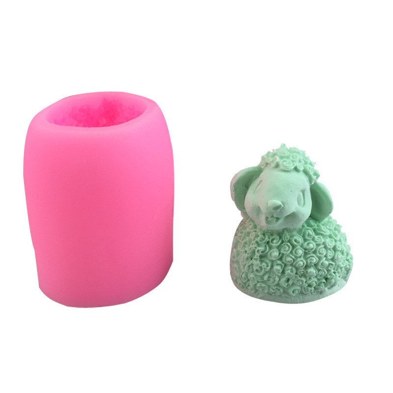 Молд силиконовый Ягненок 40 на 40 мм розовый Киев - изображение 1