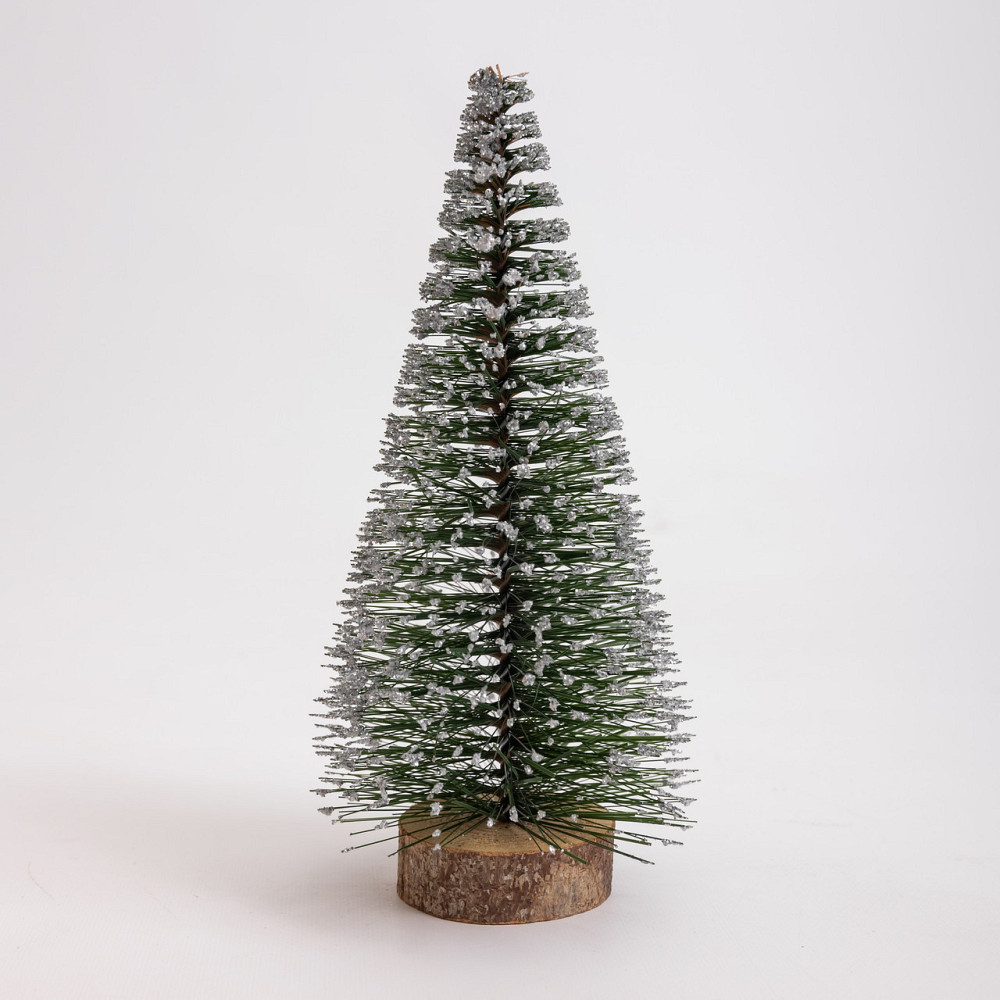 Новогодняя настольная елка заснеженная Стрела 25 см на деревянной подставке SOK-М-12-1 Киев - изображение 5