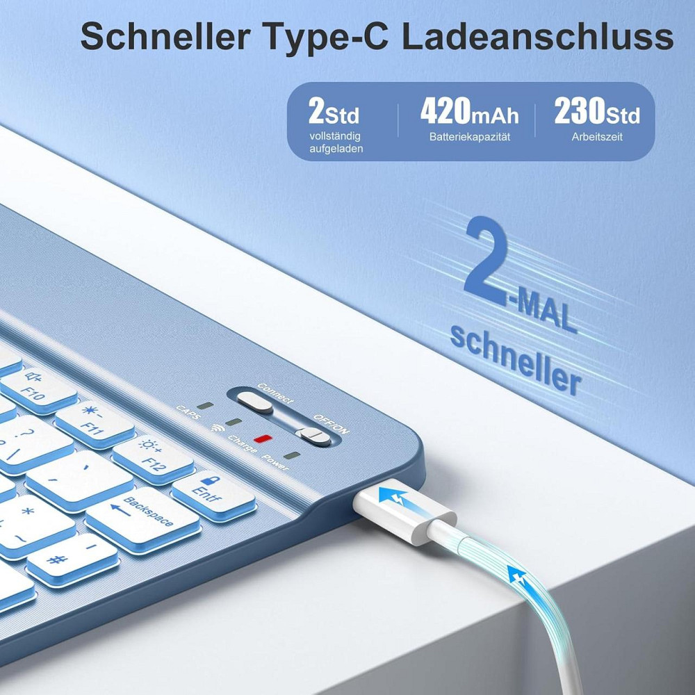 Чехол клавиатура для iPad A16 2025/iPad 10-го поколения (2022) A2696 / A2757 / A2777 Днепр - изображение 7