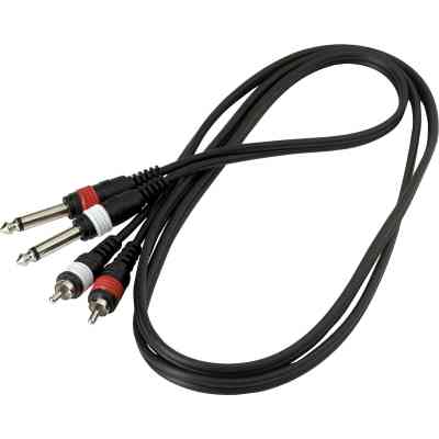 Інсертний кабель RockCable Patch Cable - 2 x RCA to 2 x TS Jack (1.5m) (RCL 20932 D4) Вінниця