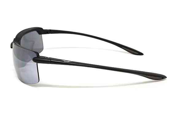 Окуляри захисні Global Vision Wheelin Black (flash mirror), дзеркальні сірі лінзи в чорній оправі Запоріжжя