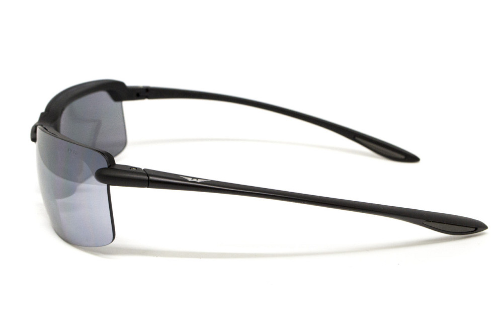 Окуляри захисні Global Vision Wheelin Black (flash mirror), дзеркальні сірі лінзи в чорній оправі Запоріжжя - фото 6