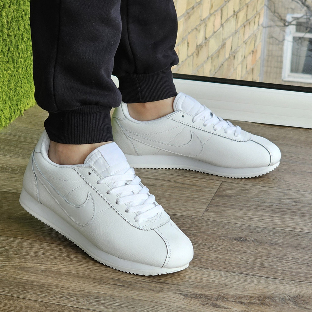 Мужские Термо Кроссовки Nike Cortez Белые Кожаные Найк Еврозима (размеры: 43,44,45,46) Видео Обзор Днепр - изображение 7