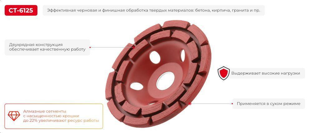 Фреза торцева СТ-6125 шліфувальна алмазна 125*22.2мм Харків - фото 4
