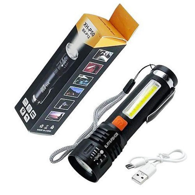 Ліхтар для домашніх потреб Bailong, Ліхтарик світлодіодний ручний акумуляторний портативний KQ-96 Львів - фото 7