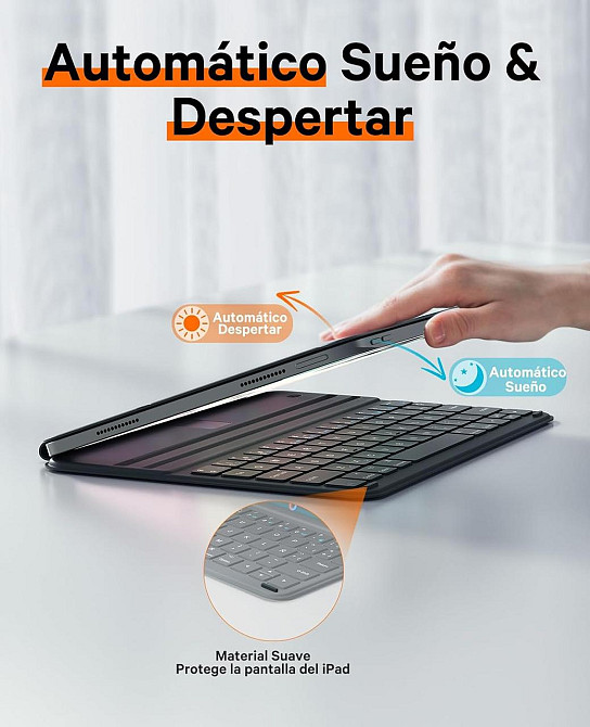 Клавіатура-чохол для iPad Air 2024 11”, Air 5/Air 4 10.9”, iPad Pro 11 4, 3, 2, 1 покоління, магнітна, ультратонка, сіра QWERTY Київ - фото 6