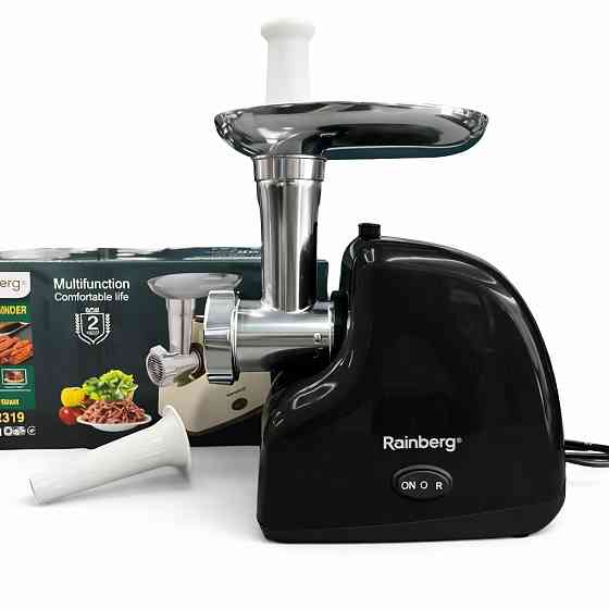Мясорубка электрическая Rainberg RB-2319 с системой реверса насадка куббе 3000Вт Black QS-49 Львов