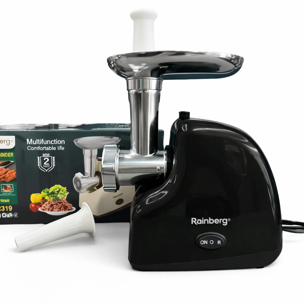Мясорубка электрическая Rainberg RB-2319 с системой реверса насадка куббе 3000Вт Black QS-49 Львов - изображение 1