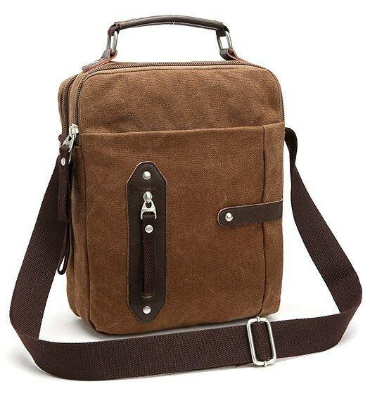 Сумка вертикальная текстильная Vintage 20155 Коричневая Киев - изображение 8