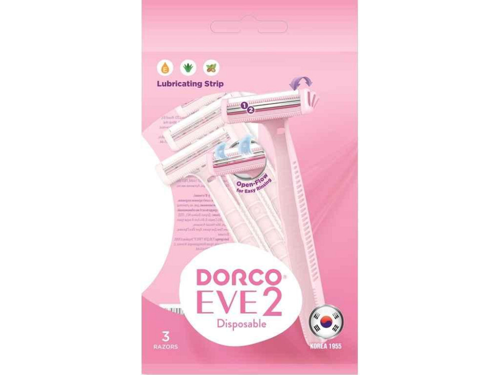 Бритва одноразова 3шт EVE 2 для жінок 2 леза ТМ Dorco   Solmir Київ - фото 1