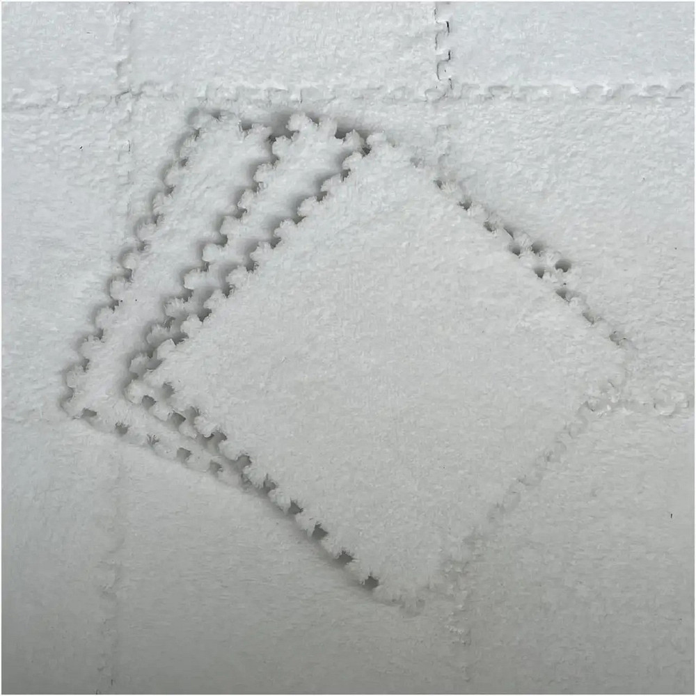 Пазл килимок 30х30см м'який плюшевий термокилим, тепла підлога, термоковрик дитячий для дому, в дитячу один колір білий Кам'янець-Подільський - фото 4