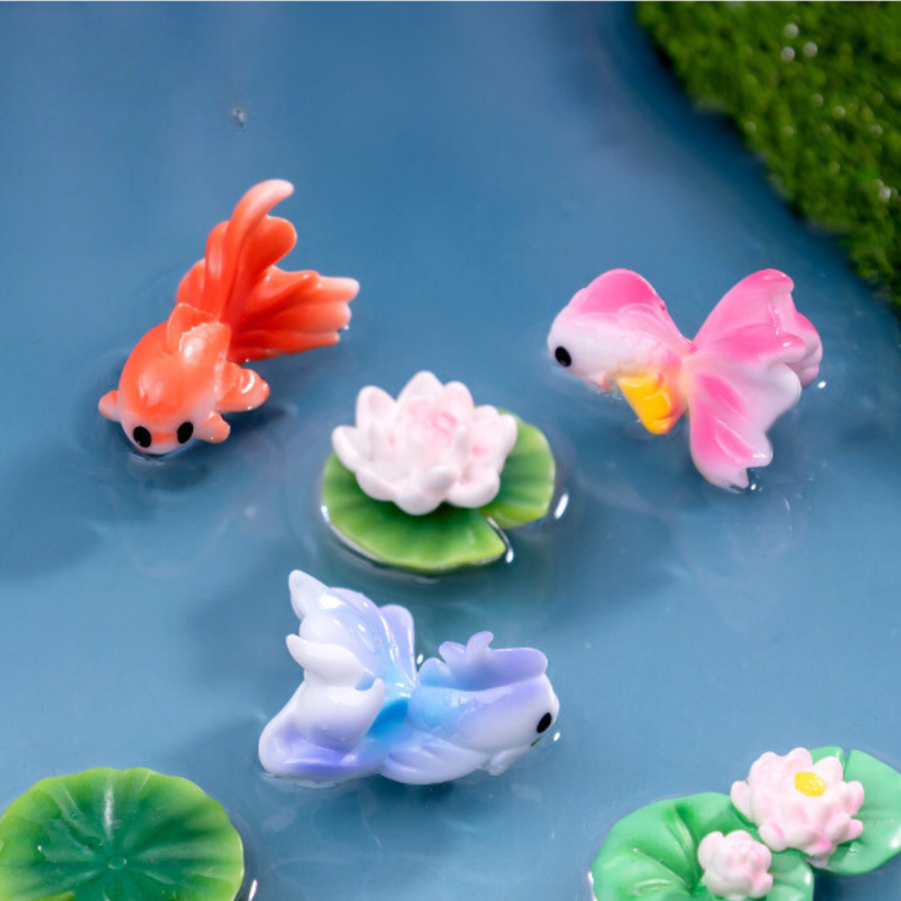 Набор миниатюрных фигурок золотые рыбки для флорариума, мини-сада, миниатюры, аквариума, поделок. Набір 3 шт Одесса - изображение 6