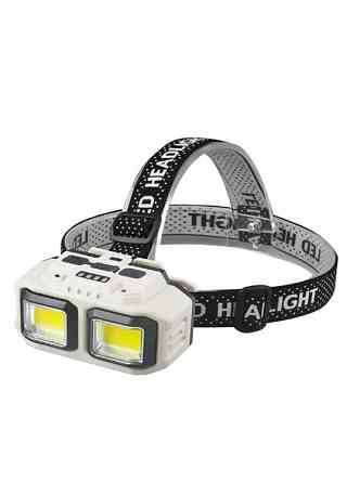 Налобний ліхтар акумуляторний 2 ліхтаря cob червоне світло type-c Вінниця