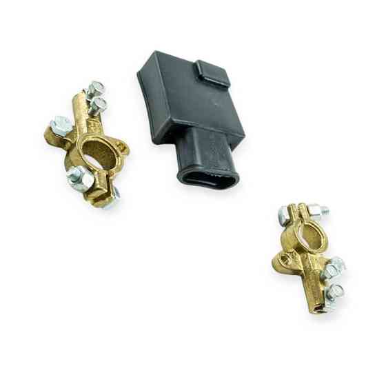 Клема легковая (к-т) латунь н/о усилен.  с чехлом Мукачево