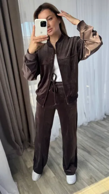 Женский велюровый костюм кофта на молнии и брюки женский велюровый костюм Одесса - изображение 11