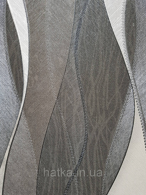 Шпалери вінілові на флізеліні гарячого тиснення DU&KA 1.06х10 вензель основа під штукатурку сірі коричневі Київ - фото 3