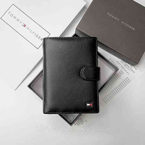 Мужское вертикальное брендовое портмоне на кнопке TH (6602) Киев