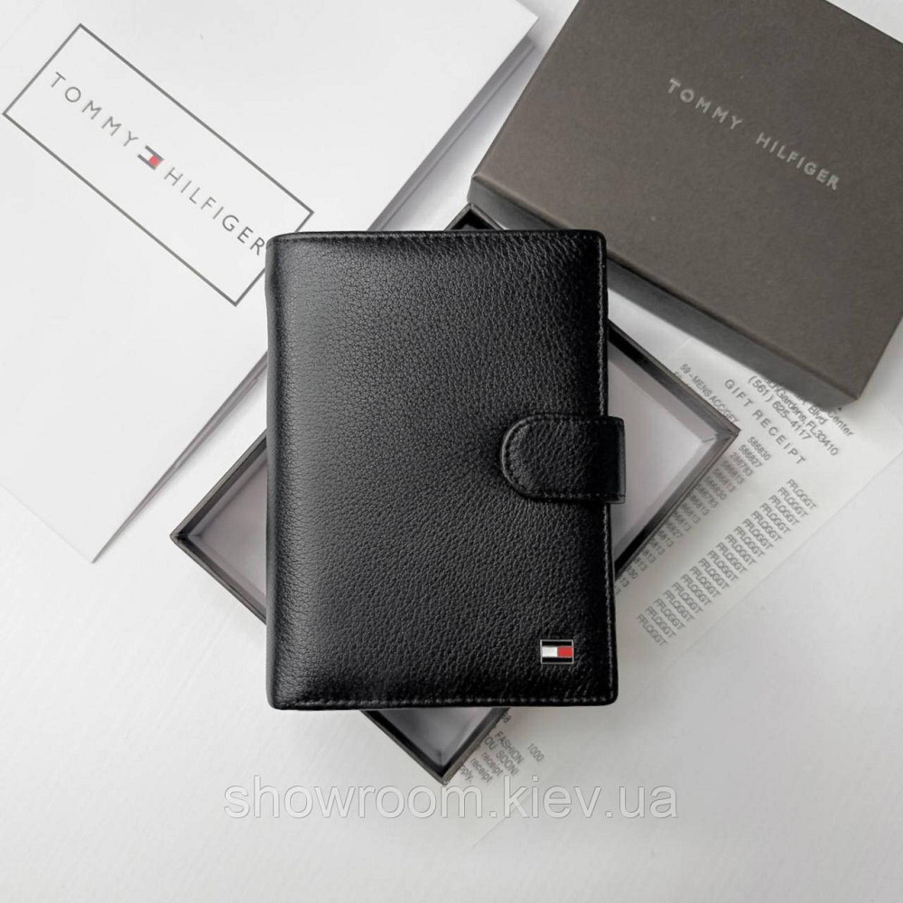 Чоловіче вертикальне брендове портмоне на кнопці TH (6602) Київ - фото 2