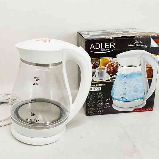 Электрический чайник бесшумный Adler AD 1274 1.7л 2200Вт, Электрический чайник с нагревательным диском QN-10 Львов