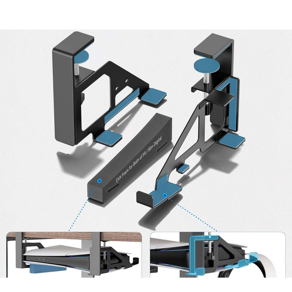 Крепление под стол для PS5 Fat / Slim горизонтальное OIVO NG-P5317X Киев - изображение 3