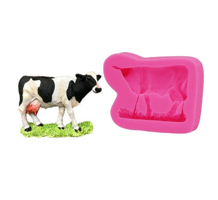 Молд силиконовый Корова 69 на 52 мм розовый Киев - изображение 1
