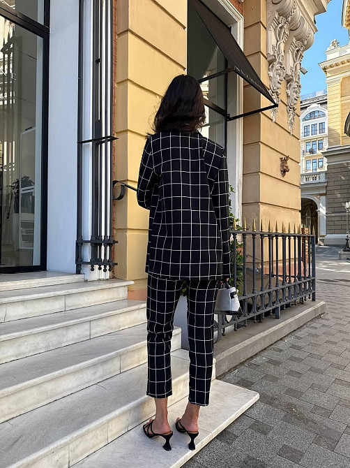 Жіночий стильний діловий костюм із костюма Чорний, 44 Одеса - фото 8