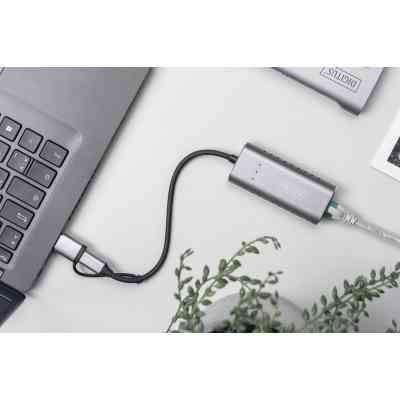 Перехідник USB-C + USB 3.0 to RJ45 2500Mbps Ethernet Digitus (DN-3028) Вінниця
