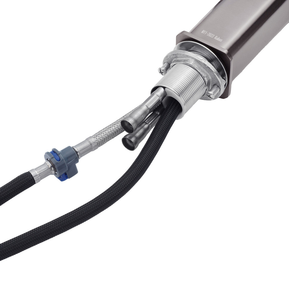 Змішувач для кухні з висувним виливом Kroner KRP Edelstahl Klassisch - PVD03918 графит Київ - фото 7