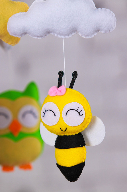 Дитячий мобіль на ліжечко для немовлят WooolyWool «Балеринка» Київ - фото 7