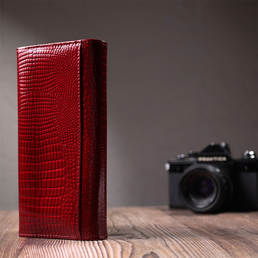 Кошелек для женщин из натуральной лакированной кожи ST Leather 22680 Красный Киев - изображение 2