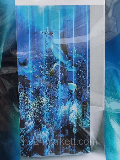 Штора у ванну силіконова море шторка для ванної 180 х 180 см Харків - фото 1
