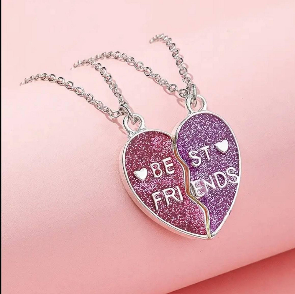 Підвіски для подруг Best Friends – роз’ємне серце, набір із 2 ланцюжків Київ - фото 4