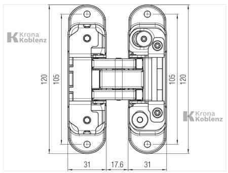 Прихована петля Koblenz ATOMIKA K 8000 HD хром матовий Київ
