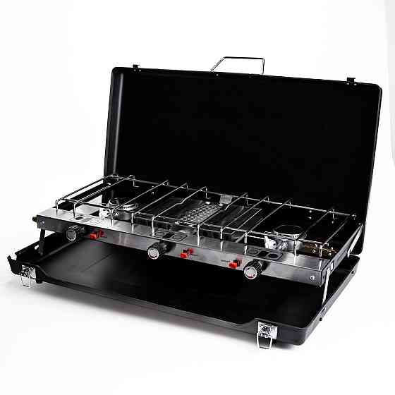 Газова плита портативна туристична з п'єзопідпалом HP-DS3-7 чорна газова плита настільна Коломыя