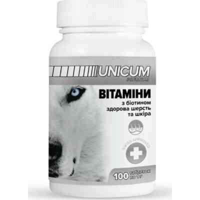 Вітаміни для собак Unicum PREMIUM здорова шерсть та шкіра 100 табл. (4820150201852) Вінниця