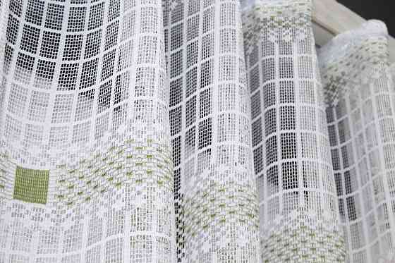 Тюль VR-Textil 1230т Juli Сітка Білий з зеленим 300х150 см (40-132) Київ