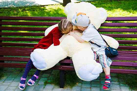 Плюшевий ведмедик М'яка іграшка Томии 150 см Персиковий Тернопіль