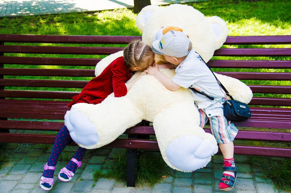 Плюшевий ведмедик М'яка іграшка Томии 150 см Персиковий Тернопіль - фото 3