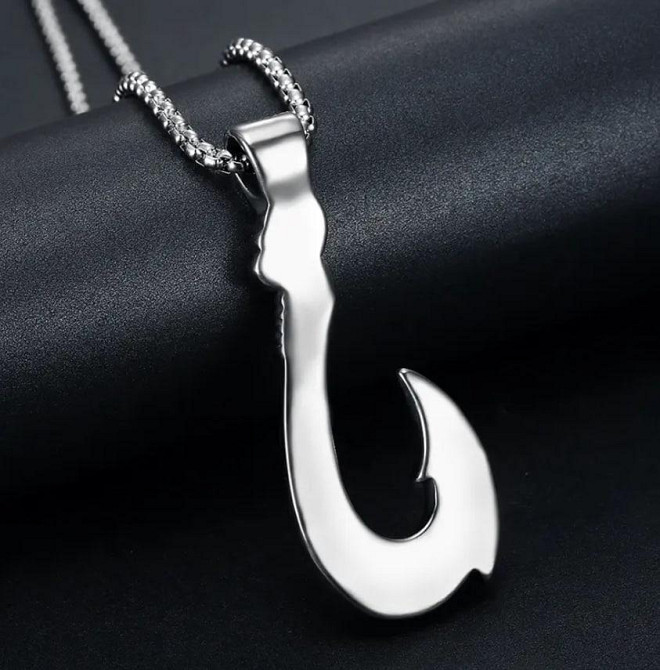 Кулон чоловічий Рибальський Гачок | Підвіска на ланцюжку 60 см, 4.6×1.9 см Київ - фото 5