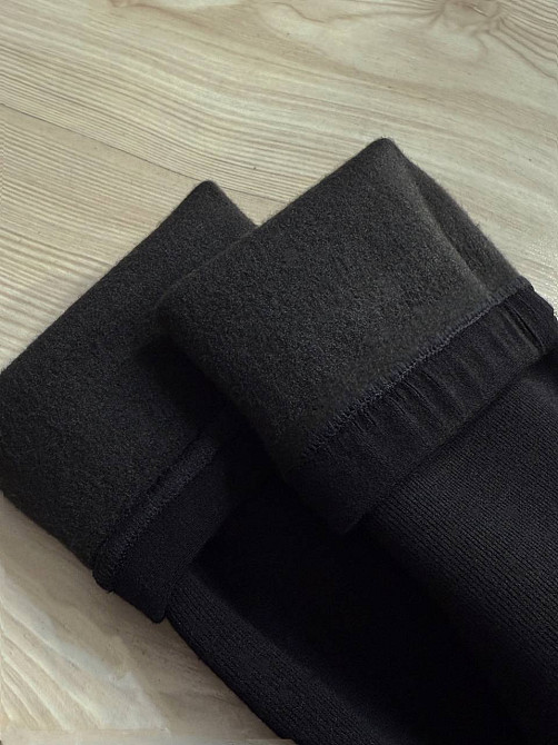 Лосини жіночі Kataya 6829 утеплені в рубчик бавовняні чорні, чорний, 42-48 Київ - фото 8